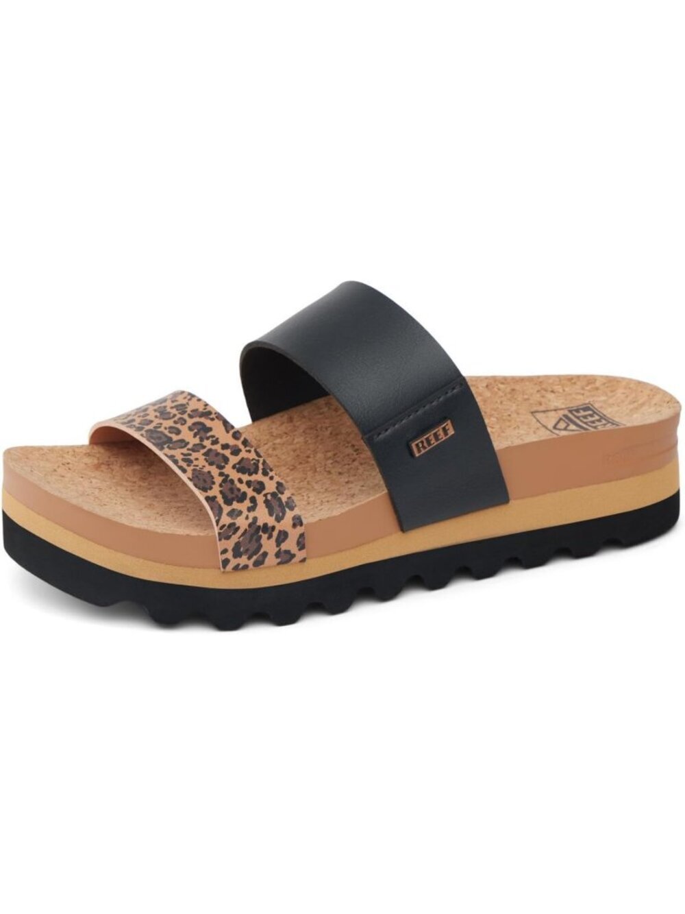Womens Leopard Duo Arch Support Ultra Soft Cushion Footbed Platform Sandal Shoes